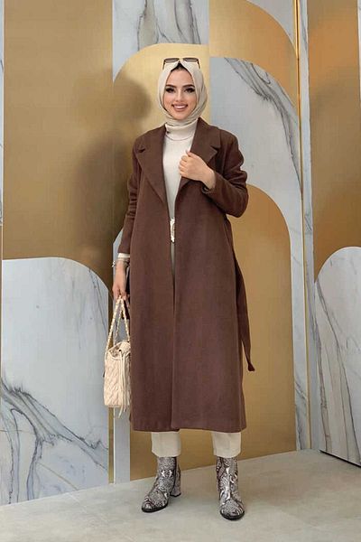 Bym Fashion 7519 Παλτό Σφραγίδα Καφέ