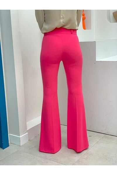 Bym Fashion Waist Zippered Spanish Trousers 0231 Fuchsia