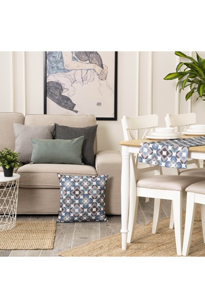 TOSHE Smoke-water Green-grey Mix Single Linen Woven Throw Pillow Cover, Decorative Throw Pillow