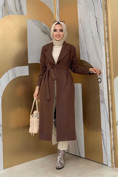 Bym Fashion 7519 Παλτό Σφραγίδα Καφέ