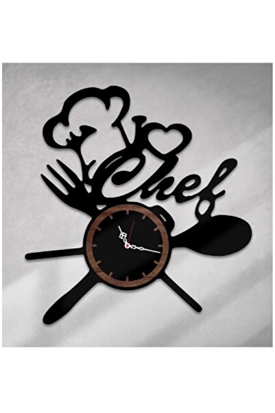 Ümra lazer I Love Chef Designed Wooden Mdf Kitchen Clock