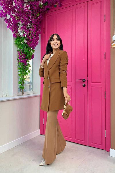 Bym Fashion Μπουφάν με λεπτομέρεια με μπροστινό κουμπί με επένδυση 7660 Tan