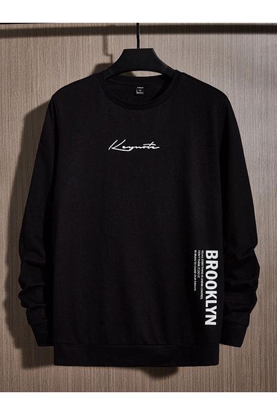 ORLONTEX Men's Black Keymate Brooklyn Crew Neck Sweatshirt