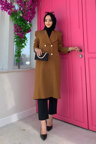 Bym Fashion Μπουφάν μισού μήκους 7693 μαύρισμα με λεπτομέρεια γιακά