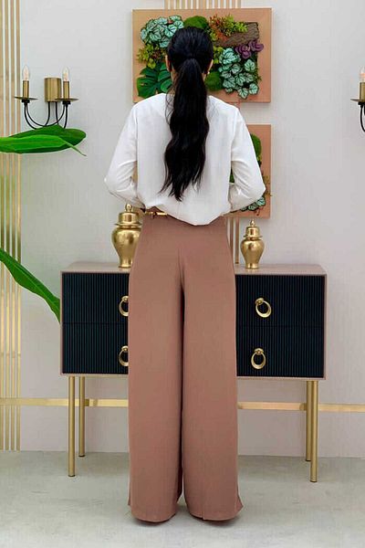Bym Fashion Παντελόνι Φούστα με φερμουάρ Plus Size με αξεσουάρ ζώνης 0125-1 Ταν