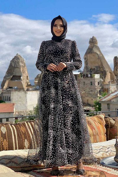 Bym Fashion Glitzerndes, gefüttertes Tüll-Abendkleid mit Reißverschluss hinten 3756 Silber