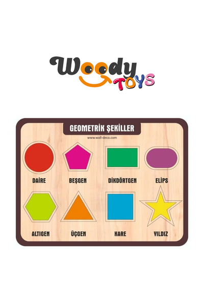 woody toys Ahşap Çocuk Bultak Puzzle Yapboz Şekiller