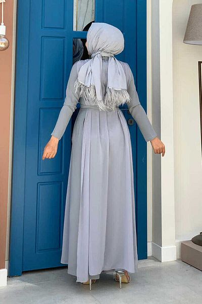Bym Fashion Chiffon-Overall mit Cape-Detail und Taillengürtel, 3330 Grau