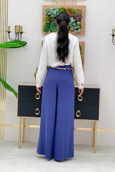Bym Fashion Zippered Belt Accessory Trouser Skirt 0125 Indigo
