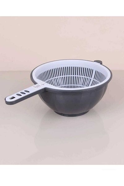 ÇEÇEN HOME Pasta Strainer with Handle Layered Strainer 2-Piece