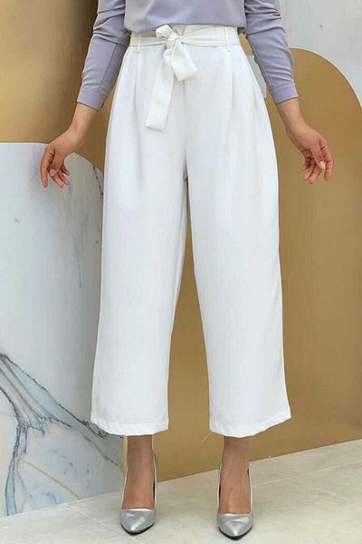 Bym Fashion بنطلون برباط الخصر بسحاب 0174 إكرو