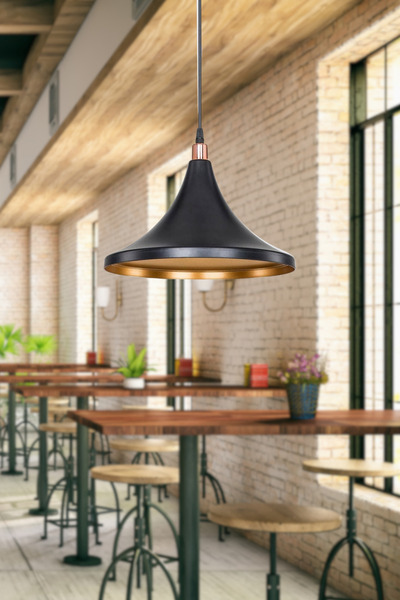 Art&Gift Style Tekli Mika Sarkıt Siyah Gold Renk Mutfak Avize Cafe Armatür Of...