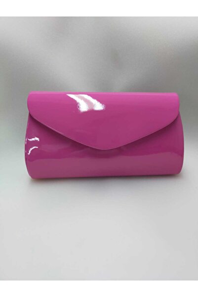 bsc حقيبة فستان سهرة من الجلد الفوشيا اللامع