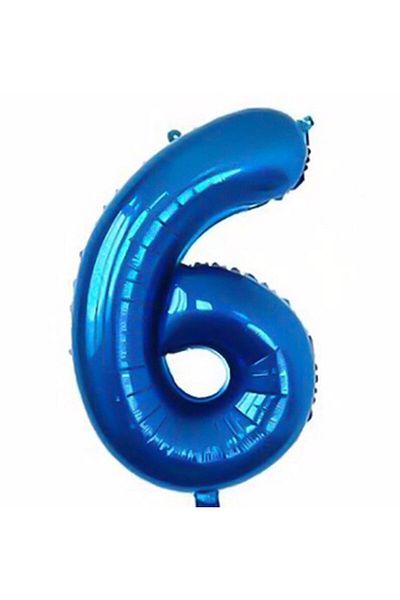 Parti Station Number Foil Balloon Navy Blue Number Balloon Blue 6 Years Balloon 76 Cm Number Balloon Flying Balloon Helium Balloon