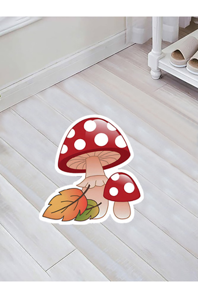 Colorix Carpet Özel Kesim Mantar Desenli Kaymaz Taban Paspas No: 149