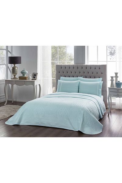 Taç Single Jacquard Pique Set Laguna Turquoise Elastic