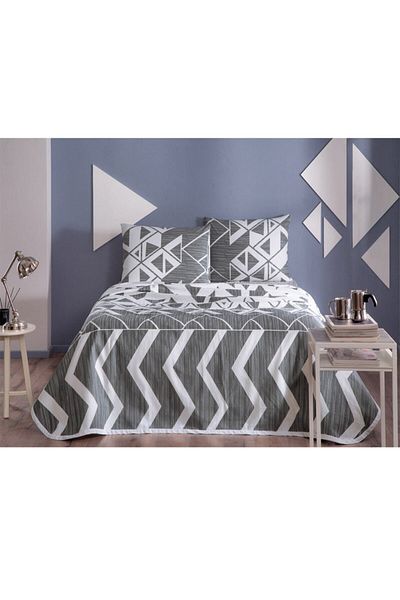 Taç Rain Gray Youth Fashion Pique Set with Single Elastic 160 Cm X 230 Cm