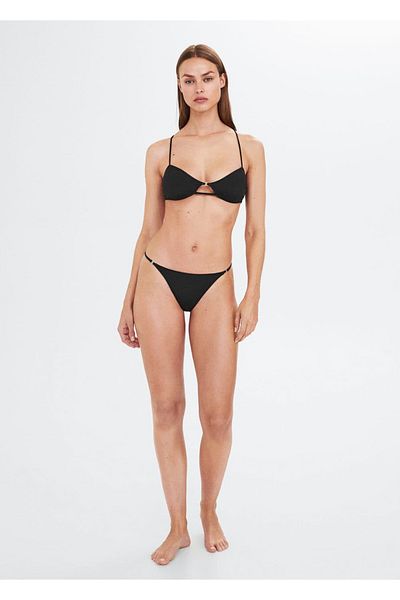 MANGO Woman Bikinihose mit Metallic-Details