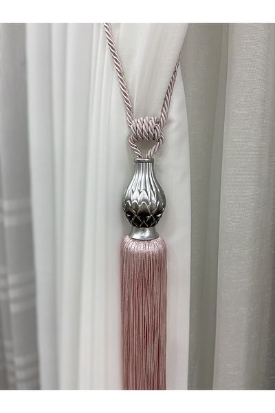 Akcan Powder Pink Color Silver Vase Long Braçol