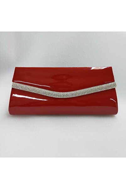 bsc Red Patent Leather Thick Stone Evening Bag