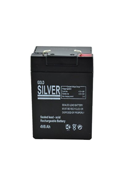 GoldSilver GS2621 Fenere Uyumlu Akü 4V 8AH Akü-Goldsilver GS2621 El Feneri Ak...