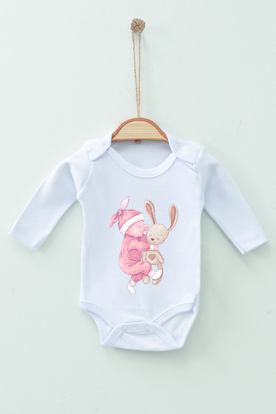 ADABEBEK 100% Cotton Organic Sleeping Baby Long Sleeve Bodysuit Baby Bodysuit