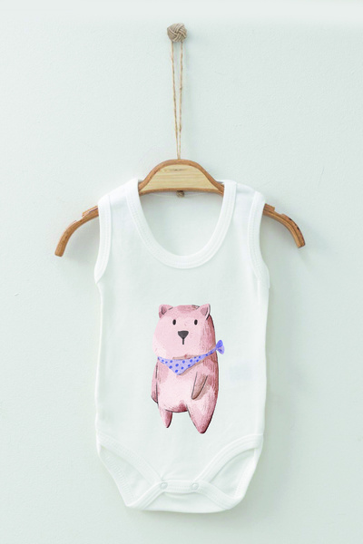 ADABEBEK بدلة قطعة واحدة للأطفال مصنوعة من القطن العضوي بنسبة 100% مع وشاح بح...