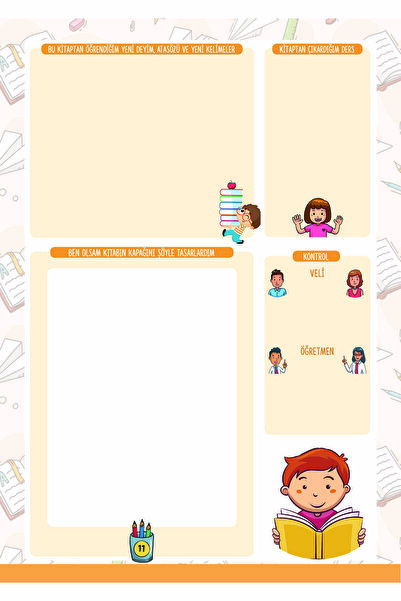 bambookitap Kitap Okuma Takip Raporum SARI SET (Kitap Raporum 44 Sayfa+Kitap Okuma Listem+Kitap Kurdu Belgesi )