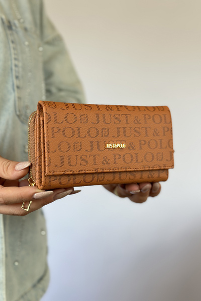 Just Polo محفظة نسائية موديل أفقي حجم كبير مزودة بسحاب وغطاء مناسبة للاستخدام...