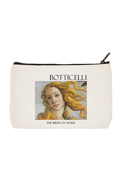 designedfy Clutch Sandro Botticelli Printed υφασμάτινη τσάντα μακιγιάζ, θήκη για στυλό, τσάντα