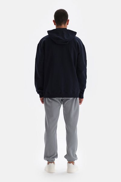 Dagi Marineblaues Kapuzen-Sweatshirt mit Taschendetails