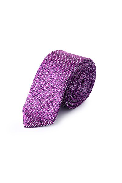 Hatemoğlu Purple Patterned Micro Casual Tie