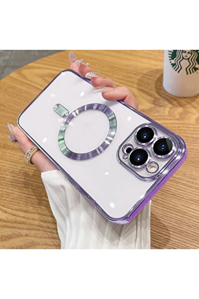 UnDePlus Apple Iphone 13 Pro Max Kılıf Magsafe Kamera Lensli Korumalı Şeffaf Silikon Kapak