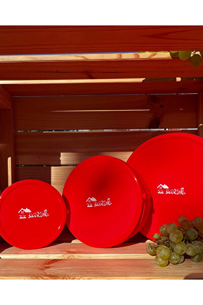 harım Yemeğim Yanımda Seti - Hava Geçirmez Sızdırmaz Hijyenik Silikon Beslenme Kabı - Kırmızı