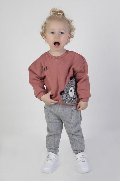 Harika KIDS Baby Boy & Child Three Thread Fabric Thick Knitted Basic Bottom Top Tracksuit Set