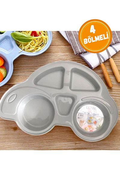 WAPPA GRAY Car Figured Baby Food Plate with Compartments