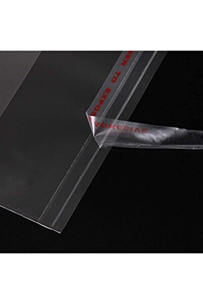 Palifix 25 Adet 28x35(30 5) Bantlı (YAPIŞKANLI) Şeffaf Jelatin Poşet Parlak Poşet Torba Paket