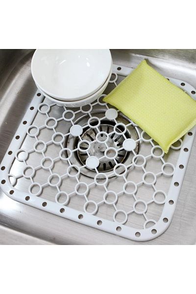 alpanya Practical Kitchen Sink Floor Tableware Table Protector Silicone Ice Carpet 32x32cm