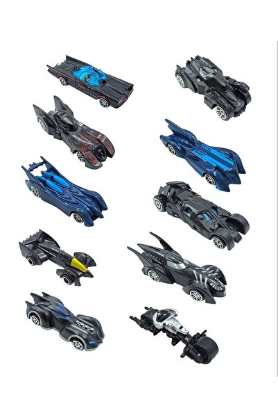 PopŞeker Batman Metal Araçlar 10'lu Batman Figür Arabaları Metal