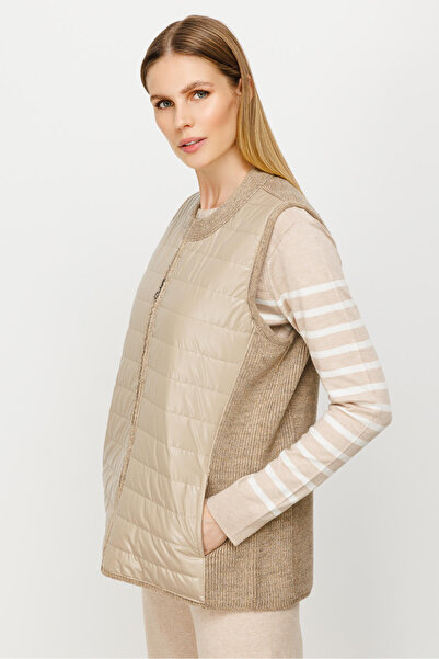 Butik Triko Knitwear Combined Quilted Vest