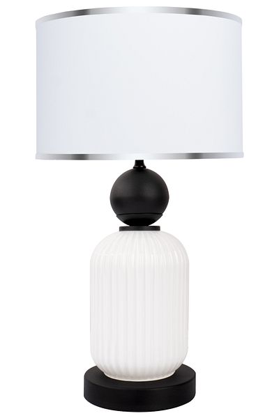 MINIMAL ETICARET VE BILGI TEKNOLOJILERI Lotus Opal Black - White Glass Lampshade