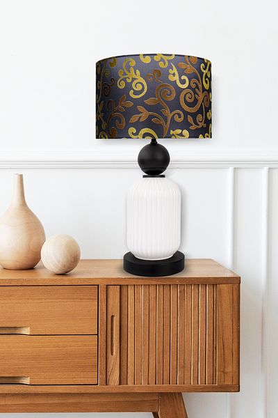 MINIMAL ETICARET VE BILGI TEKNOLOJILERI Lotus Opal Black - White Glass Lampshade