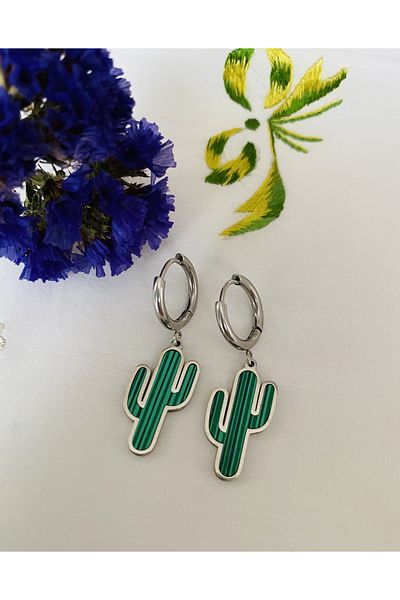Fynbos STAINLESS STEEL CACTUS CLIP EARRING