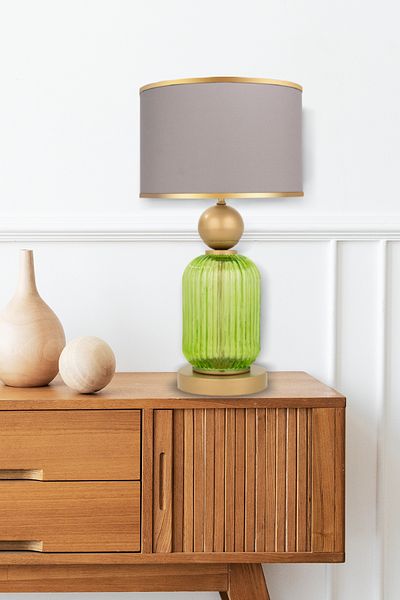 MINIMAL ETICARET VE BILGI TEKNOLOJILERI Lotus Forest Green Glass Lampshade