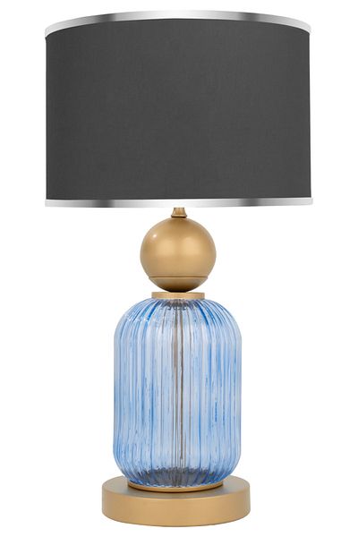 MINIMAL ETICARET VE BILGI TEKNOLOJILERI Lotus Royal Blue Glass Lampshade