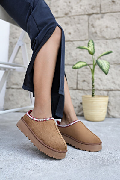 camaiore Γυναικείες εποχιακές μπότες Tan Brown Designed - Γούνινο Γυναικείο Μποτάκι