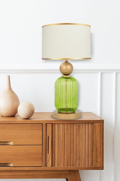 MINIMAL ETICARET VE BILGI TEKNOLOJILERI Lotus Forest Green Glass Lampshade