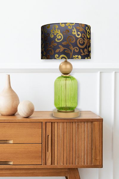MINIMAL ETICARET VE BILGI TEKNOLOJILERI Lotus Forest Green Glass Lampshade