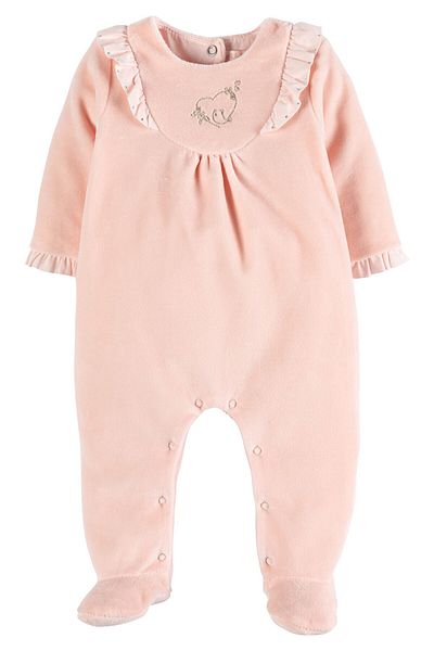İDİL BABY Embroidered Velvet Jumpsuit