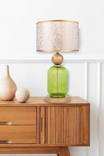 MINIMAL ETICARET VE BILGI TEKNOLOJILERI Lotus Forest Green Glass Lampshade